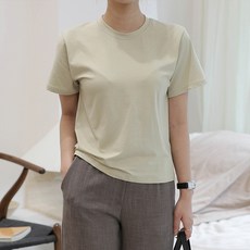 빼빼 여성용 통기성 라운드넥 스탠다드 모달 쿨링 반팔 티셔츠