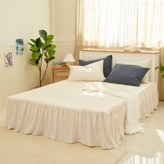 BAZAAR 棉質絎縫荷葉邊床裙