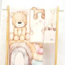 Mellow& 嬰幼兒用雙層紗布蓋毯 + 手帕套組, 熊