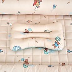 Modern House Swell 可整顆水洗頸椎枕 飛天熊, 米色 + 綠色