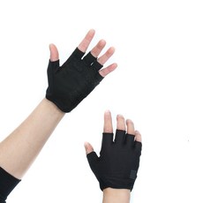 BLACKNU Amazon 跨境機能性半指手套 YGS281, 01 黑色