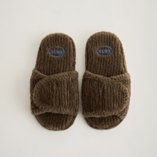 BOWELL 女用燈芯絨魔鬼氈記憶棉室內拖鞋, 棕色, 1個