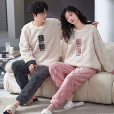 PEONIST 情侶款厚實套頭家居服上下套裝