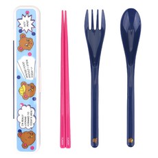 Dailylike Trio 餐具組, 01 Keen bear, 湯匙 + 筷子 + 叉子 + 收納盒, 1個
