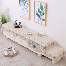 Market A 菱格網紗刺繡電視櫃墊, 奶油色