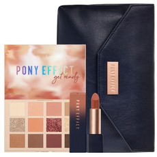 PONY EFFECT 韓妞12色狂歡眼影盤+渲霧奶油唇膏+化妝包, 1組, Get Ready With Me Shadow Palette 01 Coachella+Powdery Whisper Lipstick 07 Delusion+Clutch