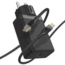 아트뮤 PD 100W PPS GaN 접지 초고속 충전기 GS510 C to C 240W 5A 우븐 케이블 1.5m, 블랙, 1개