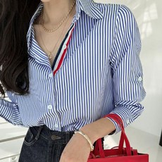 NANING9 女款拱形條紋襯衫