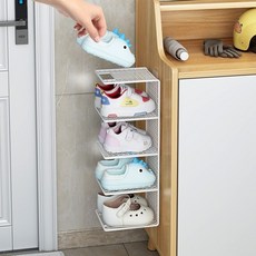 Nexolar 迷你鞋子書本多用途玄關收納整理架, 白色, 4層