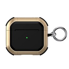 포티튜드 투톤엣지 에어팟프로 케이스 + 카라비너 세트, 골드, 1개