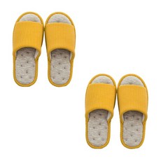 에버하우스 폭신한 소프트 쿠션거실화 2p, 옐로우, 1세트