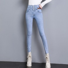 Andaromi 女款三鈕扣緊身牛仔褲