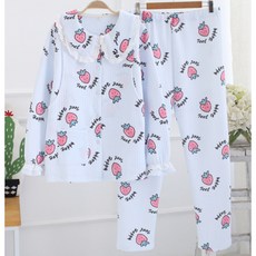 Estella草莓文字圖案孕婦兩件式睡衣套裝