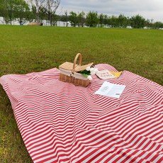 Sajasayo 條紋感性野餐墊 HR3213, 紅色