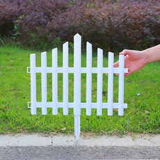 Lifesweet 簡約白色庭園花圃圍欄 組裝式柵欄 02 插入式 2入, 單一顏色