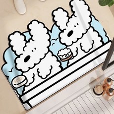 GILGRI 比熊犬珪藻土地墊, 02兩人, 1個