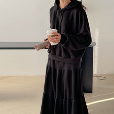 보리맘 기모 후드 미디 스커트 임부복 세트 a992