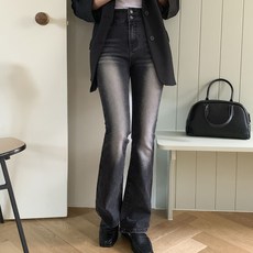 토마토팩토리 여성용 블로니 투버튼 부츠컷 스판 생지 데님 팬츠 기본