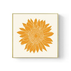 The Grand小向日葵相框 B 帆布, 金子