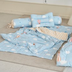 Modern House Mommy Hug 柔軟水洗 雲朵熊 午睡被, 藍色