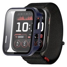 SPACE SHIELD Garmin Venu X1 PC鋼化玻璃一體式保護殼, 午夜藍, 1個