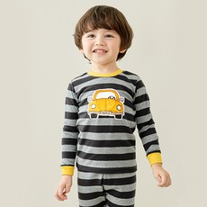 unifriend 兒童蠟筆車羅紋棉九分合身內衣上下套裝