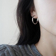 gelluna 女款簡約圓形戒指一觸式耳環