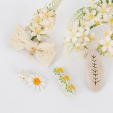 BABYLEE 粗花呢髮夾 4入