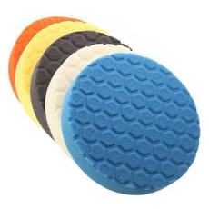 Big Tiger 六角拋光墊 5件組, 1個, 白色 + 橘色 + 黑色 + 黃色 + 藍色