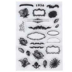 yes mall 復古風日誌裝飾DIY透明矽膠印章 14, 1個