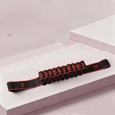 해온 발레 무용 필라테스 12단계 탄성 밴드, 레드블랙, 1개