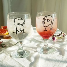 앙리마티스고블렛잔 블랙 340ml 남자 + 여자 세트, 1세트