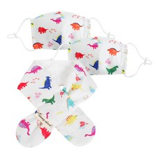 Coney Island 孩童立體可調整式口罩 2入+超細纖維交叉領巾