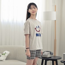 CocoDream 快樂微笑 青少年 學生 短袖 短褲 睡衣 套裝