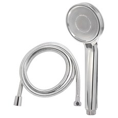 DAELIM BATH 單功能增壓蓮蓬頭 + 2公尺金屬軟管套組, 1組, 鉻合金