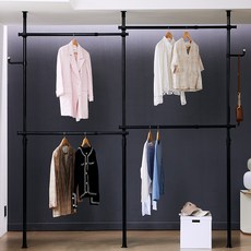 트레벨 커넥트 폴행거 4단, 블랙