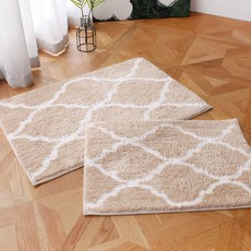 Lead home 字母印花絨毛方型地墊, 淺褐色的