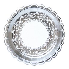 Wow Party 韓國一次性經典盤金屬銀 23 厘米, 6件, 5個