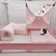 DING DONG PET 小動物溫馨小屋3件組, 1套, 粉紅色