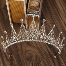 派對髮飾合金水鑽婚禮皇冠, 1個, 金色