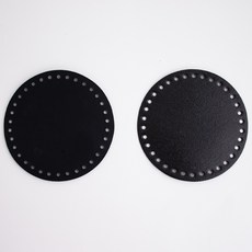 yarna 가죽 가방 바닥 원형 12cm 세트 일반, 1세트, 블랙