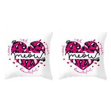 블랙 앤 핑크 하이틴 감성 뿜뿜 쿠션커버 2p