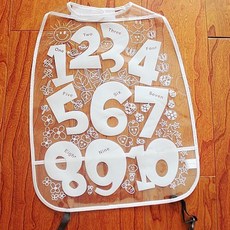 透明印花汽車座椅防踢套, 白色, 1入