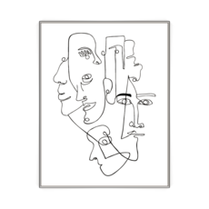 올앤아트 추상화 일러스트 그림 인테리어 액자 AIP77, 실버