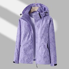 Sonio 女式葉子圖案戶外防水立領夾克