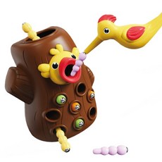 Joy Kids 用鳥嘴啄食的啄木鳥感官遊戲 餵食毛毛蟲, 1個, 混合顏色