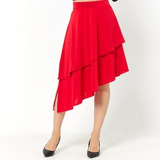 dancedome 水晶斜紋雙層裙 LDS12500, 紅色