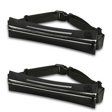 Paradiso 戶外運動手機口袋防水腰包 臀包 2入, A 黑色