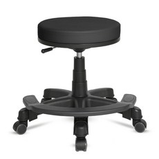 체어포커스 원형 스툴 R200 블랙다리, 블랙, 1개