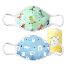 benian 孩童3D立體布口罩 2入+耳帶調整造型固定扣 2入